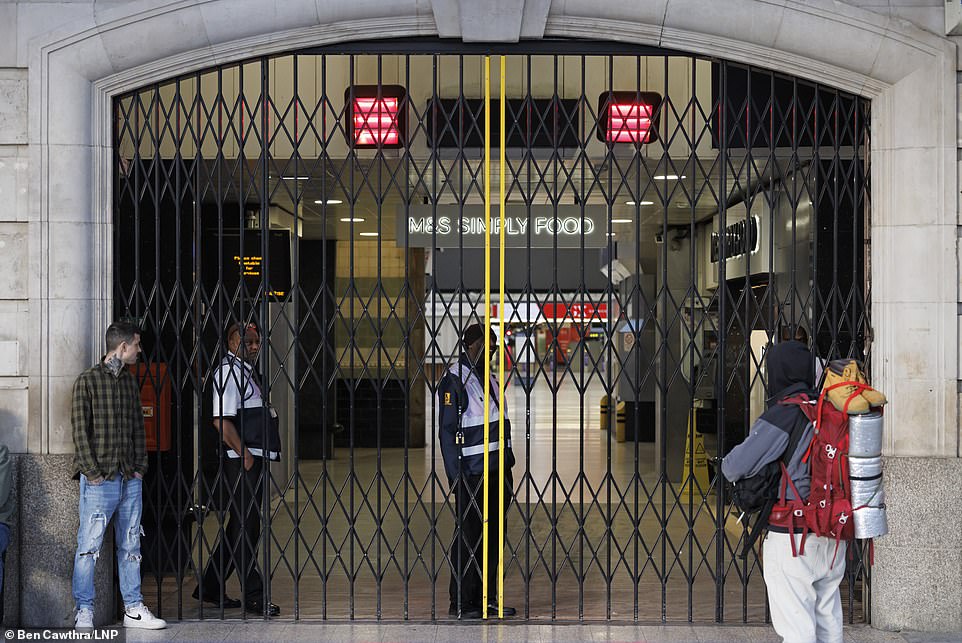 VICTORIA: Members of the public locked out of Victoria Station on the first day of national rail strikes. Rail lines across Britain will be closed for three days when thousands of rail workers walk out on 21, 23 and 25 June over a pay dispute