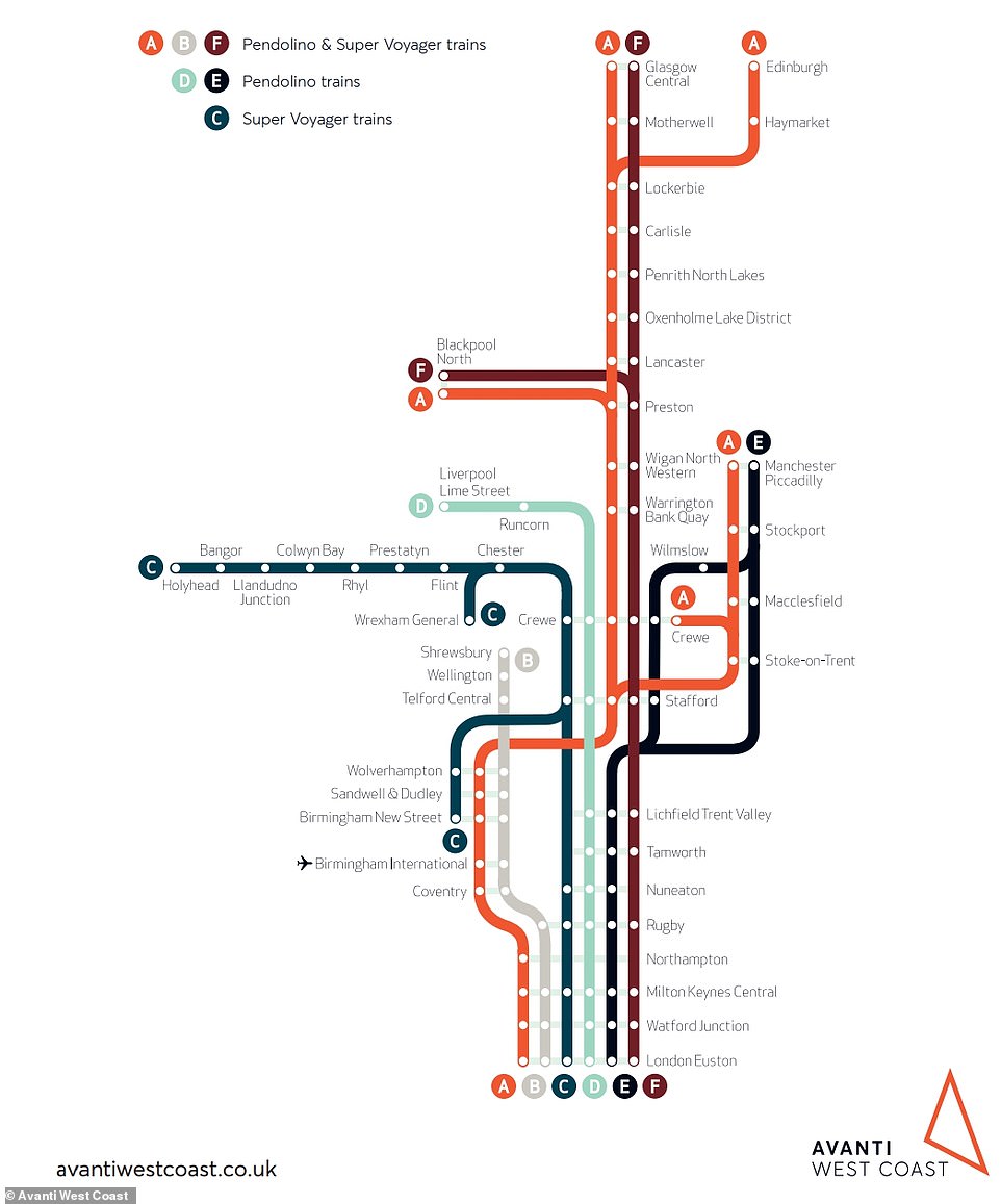 AVANTI WEST COAST: The operator plans to run one train per hour on strike days from London Euston to each of Manchester, Liverpool, Birmingham and Preston, with a limited service onwards to Glasgow. The last trains will leave Euston mid-afternoon. There will be no Avanti West Coast services to North Wales, Shrewsbury, Blackpool and Edinburgh on strike days