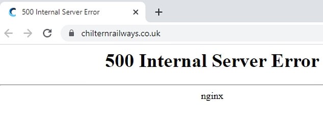 The websites of National Rail, TfL and Chiltern Railways have all crashed today