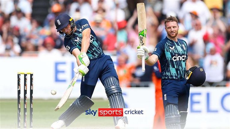 England's cricketers have broken their own world record for the highest score in a one-day international, in a run fest in the Netherlands. Jos Buttler hit a century in only 47 balls, the second fastest 100 for England