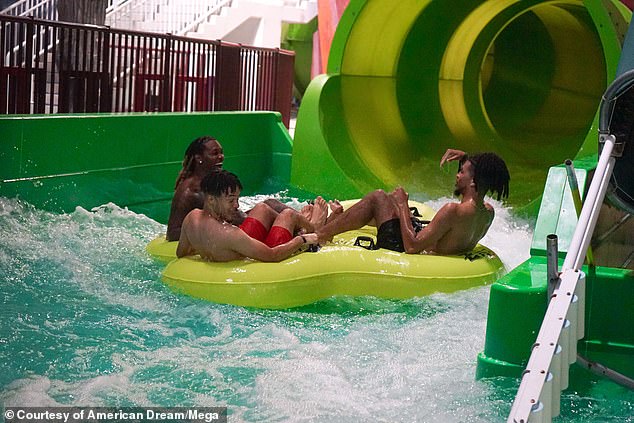 'What we doing? What we doing?' The Rocking a Cardigan in Atlanta rapper rode a more advanced slide with his seven-year-old son Kody Cephus and 12-year-old son Jordan Cephus from his relationships with Justine Watson and Oriel Jamie