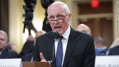 Rusty Bowers, Arizona House Speaker, testifies during Tuesday&#39;s hearing on the January 6th investigation in the Cannon House Office Buildingin Washington, DC. 