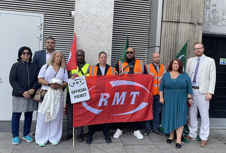 The donations were all listed in the Register of Members’ Financial Interests. Pictured: Navendu Mishra (second left) Opposition Whip and MP for Stockport and Lloyd Russell-Moyle (far right), MP for Brighton Kemptown