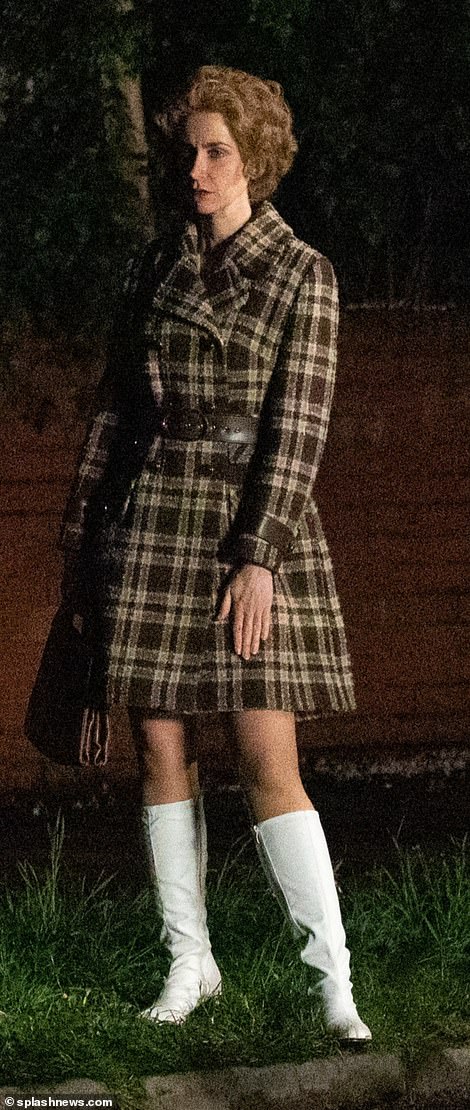 HeartbreakingL Former Coronation Street actress Katherine, 42, sported a curly wig, a plaid coat and white PVC boots to film scenes showing Emily soliciting for business