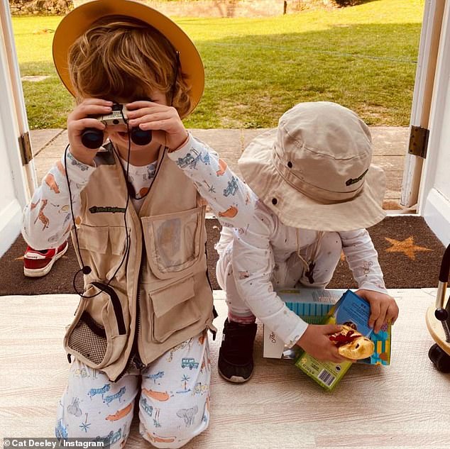 LOL: The star, who shares Milo, 6, (left) and James, 4 (right) with husband Patrick Kielty laughed 'It's fine now but not when they are 17 and doing it in supermarkets' (pictured in 2021)