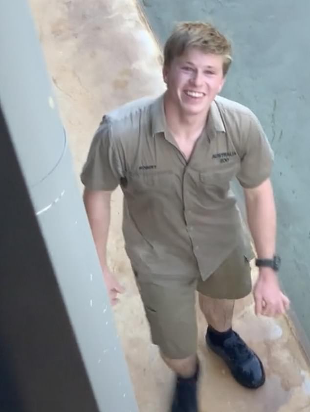 The viral video showed Robert walking towards a crowd at Australia Zoo before Megan asked him for his number