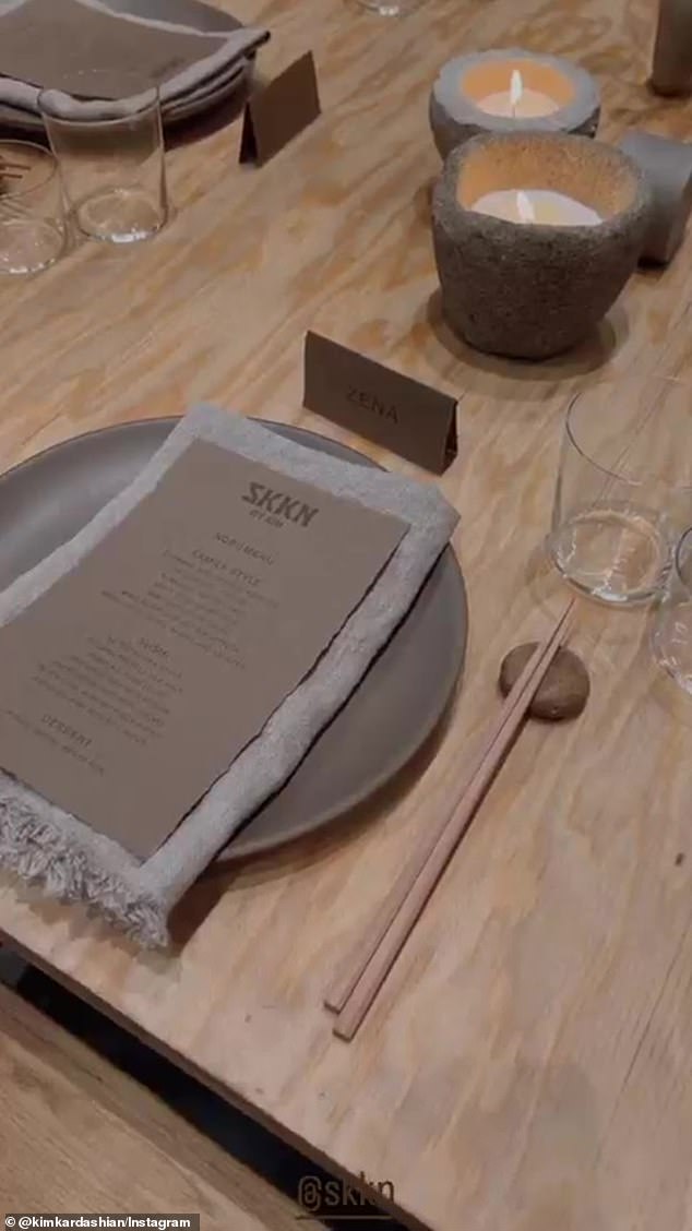 Aesthetic: She also showed off the Earth tone dinner table setup, which matched the aesthetic of her skincare line