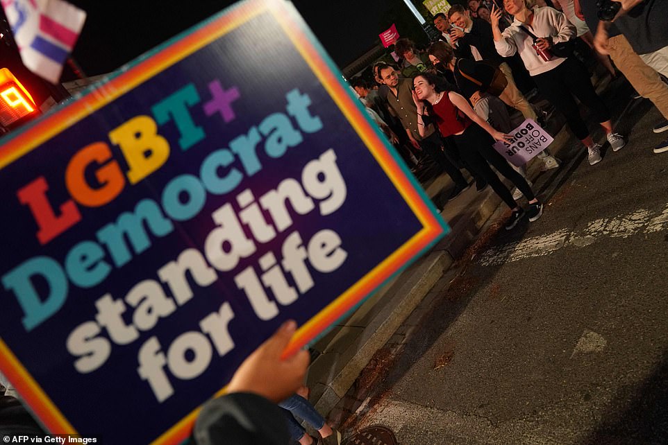 Pro-Life and pro-choice activists gather outside the U.S. Supreme Court on May 2. According to Politico's reporting, Alito's draft is not final and could change