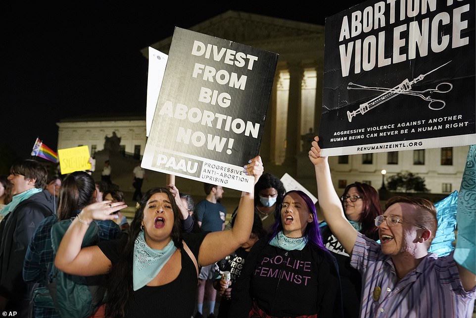 There were smaller gatherings of anti-abortion protesters at the event as well