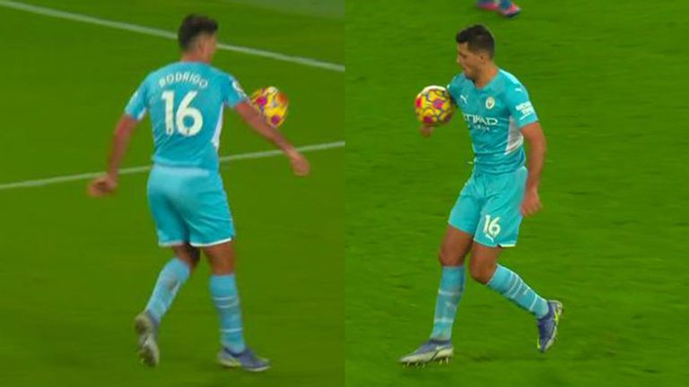 Rodri handball VAR Everton vs Man City