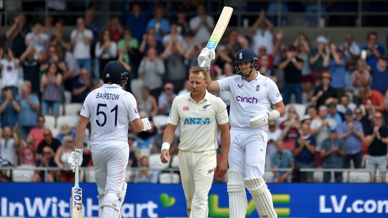 Watch the best moments from Jamie Overton's 50 as he makes his first half-century on Test debut