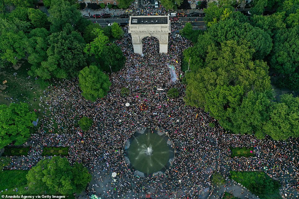 NEW YORK CITY: Demonstrators came from across the city to the square in Manhattan to express their outrage