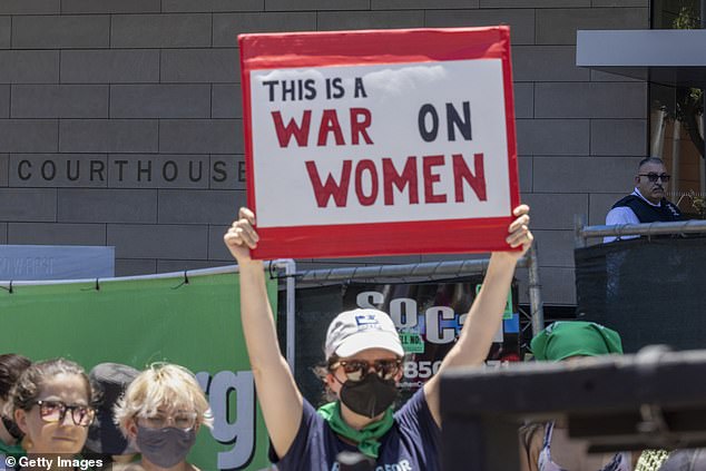 LOS ANGELES: Protesters gather outside the First Street United States Courthouse in Los Angeles on Friday afternoon