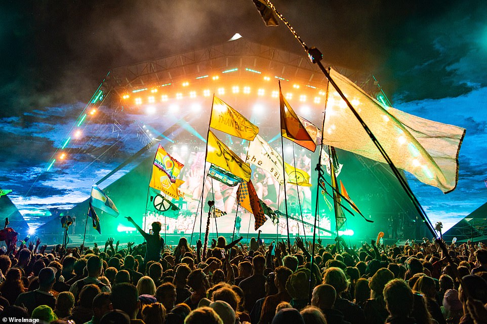 General view of the Pyramid Stage where Greta will take to during day three of Glastonbury Festival at Worthy Farm, Pilton on June 24