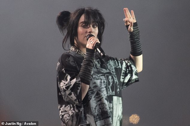 Emotional: Billie Eilish also admitted it's been a 'dark day for women' following the US Supreme Court's decision to overturn Roe V Wade