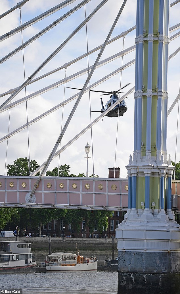 High-octane: A helicopter was seen flying overhead