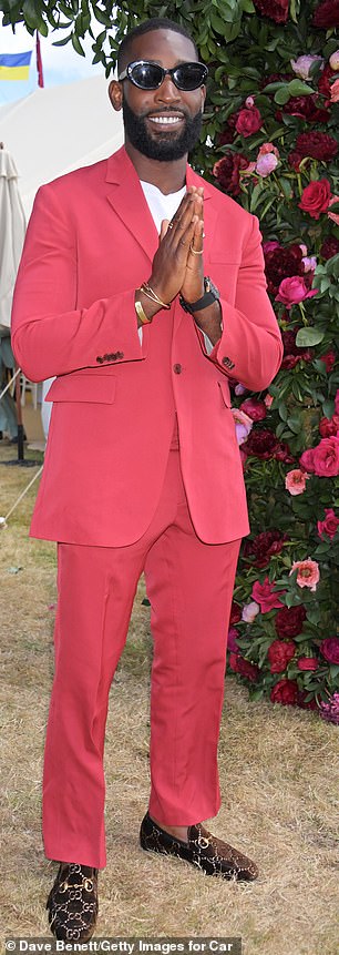 Unmissable: Tinie Tempah commanded attention in a coral ensemble