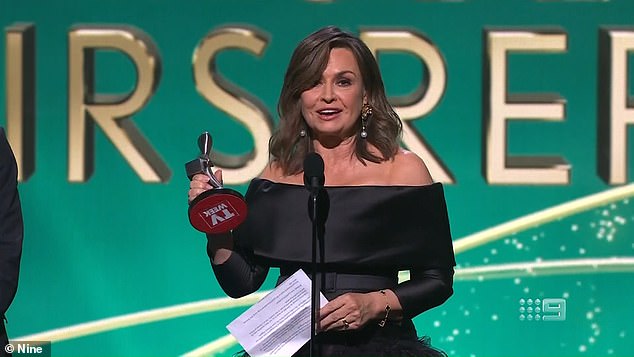 Wilkinson, who co-hosts Channel 10's The Project, landed in hot water two weeks ago after she mentioned alleged rape victim Brittany Higgins during her award acceptance speech - in front of about a million viewers. Wilkinson is pictured delivering her speech