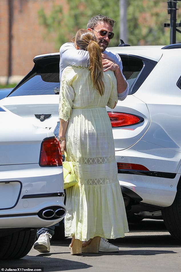 Affleck embraced Lopez on the summer sunny day in LA