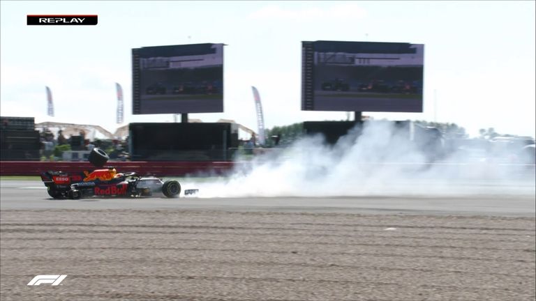 Relive Lewis Hamilton's huge crash with title rival Max Verstappen at last year's British Grand Prix.