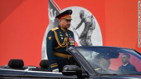 Russian Defence Minister Sergei Shoigu  attends the Victory Day military parade in central Moscow on May 9, 2022.