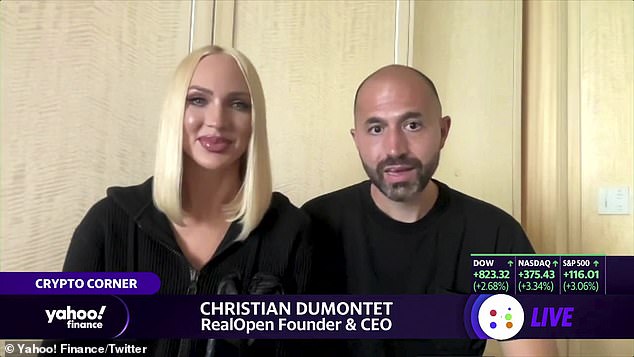 Hubbie: Last Friday, the Angry Birds Journey paid partner joined her husband of two years - Christian Richard - on Yahoo! Finance to promote their new crypto real estate app, RealOpen