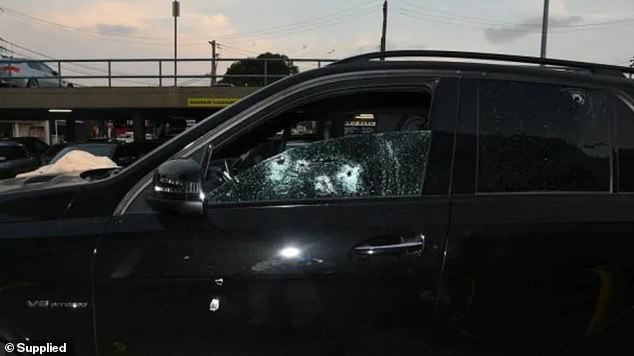 A balaclava-clad gunman repeatedly shot Hawi in the head and body after the 37-year-old got into his black Mercedes-Benz SUV (above) outside Fitness First Rockdale on February 15, 2018