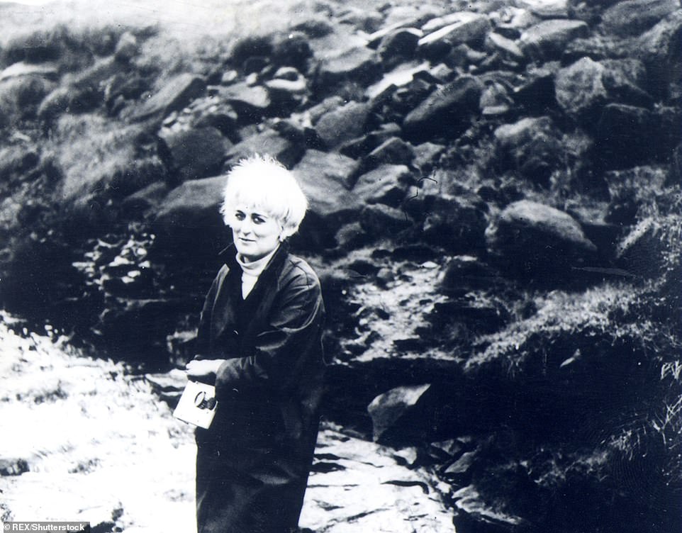 A famous image that has been seen before shows Hindley posing near where Keith Bennett was believed to have been buried. The image is similar to some of those seen in the Tartan Album