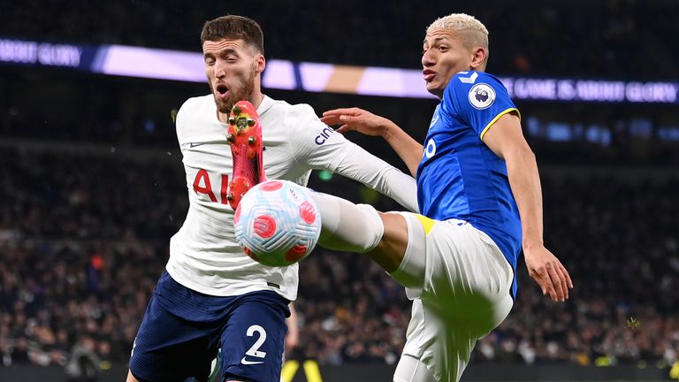 Everton&#39;s Richarlison and Tottenham&#39;s Matt Doherty