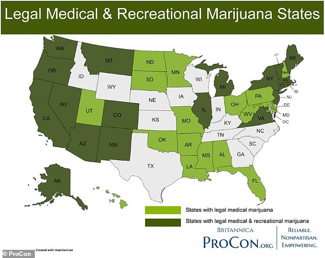 Marijuana is now legal to use recreationally in 17 U.S. states, and allowed medicinally in another 17 states as well