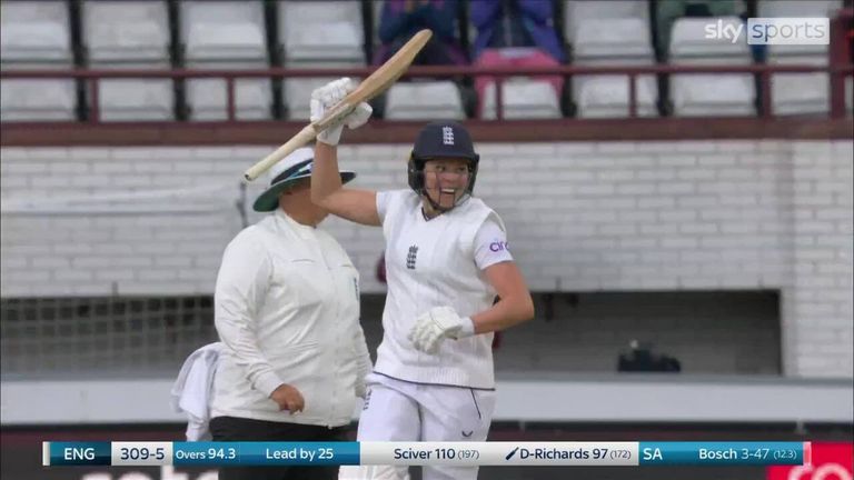 Alice Davidson-Richards scored a 173-bll hundred in her debut Test innings