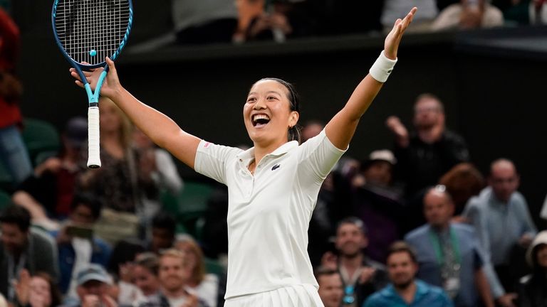 Harmony Tan stunned Serena Williams on Centre Court in a late-night thriller on Tuesday