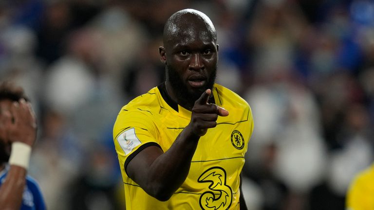 Chelsea&#39;s Romelu Lukaku celebrates after a goal during the Club World Cup semi-final match between Al Hilal and Chelsea in Abu Dhabi