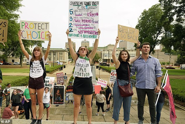 The Supreme Court controversially elected to strike down Roe v. Wade, a nearly 50 year-old decision that granted women the constitutional right to abortion, sparking widespread protests. (Pictured: protesters in Jackson, Mississippi)