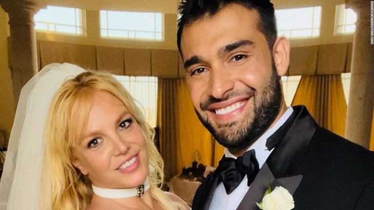 Pop star Britney Spears wears elegant Versace gown to wed Sam Asghari