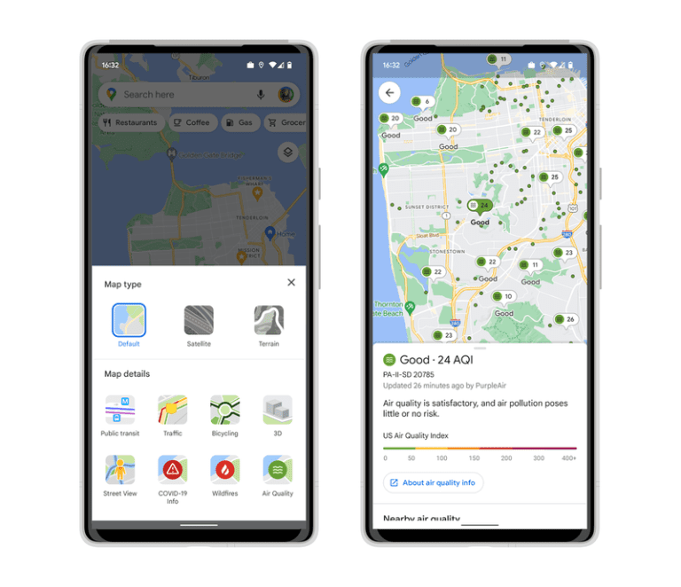 How to check air quality around you using Google Maps