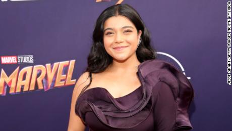 Iman Vellani attends the &quot;Ms. Marvel&quot; launch event at El Capitan Theatre in Hollywood, California, on June 2. 