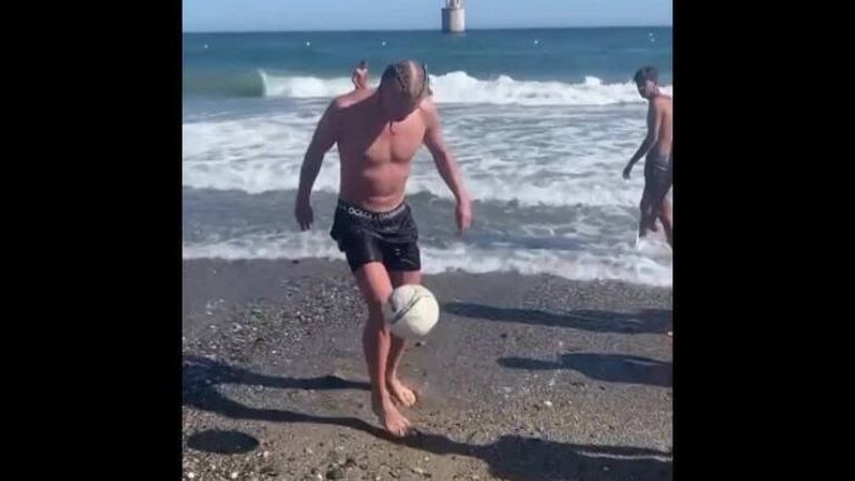 Erling Haaland shows off his skills on holiday | Video | Watch TV Show