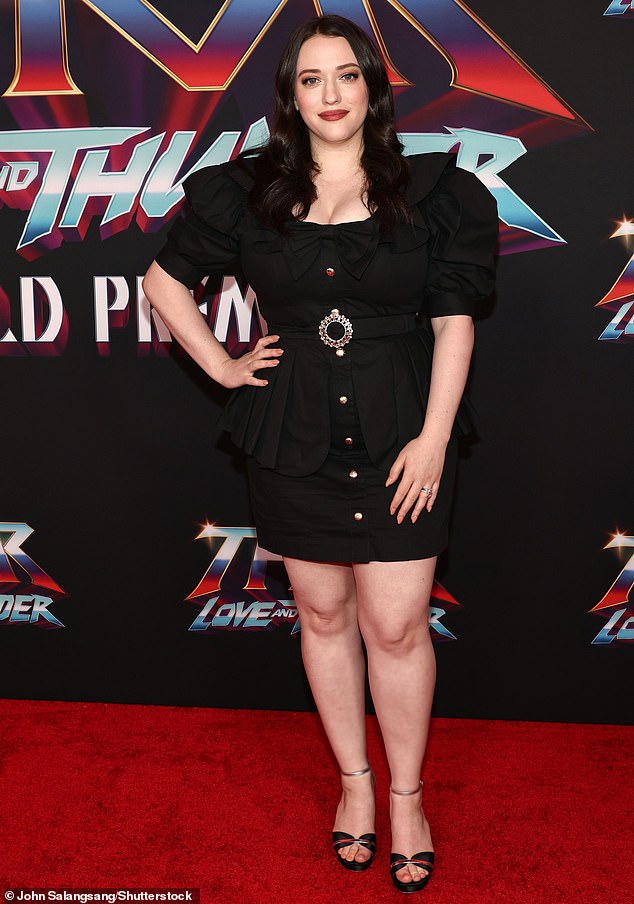 Kat Dennings gets cozy with musician beau Andrew W.K. on carpet of Thor: Love And Thunder premiere