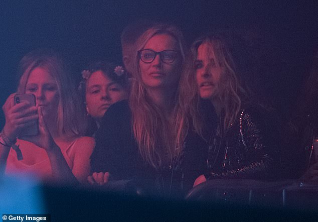 Kate Moss watches from side of stage at Glastonbury hours after ex Pete Doherty performs