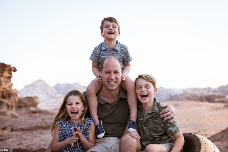 Laughter that shows Prince William will be having a VERY happy Father’s Day days before he turns 40