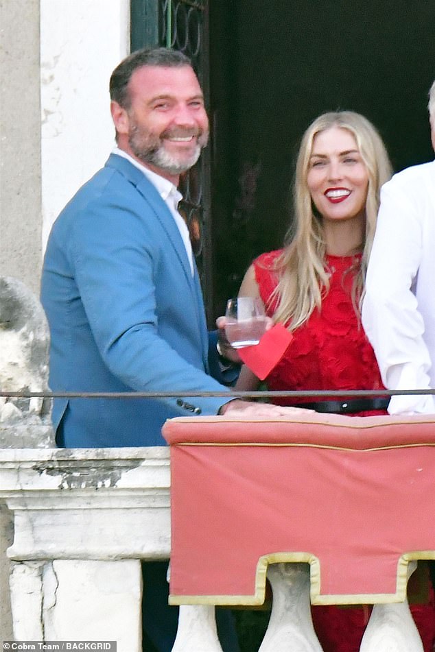 Liev Schreiber, 54, looks handsome in fitted blue suit beside glamorous girlfriend Taylor Neisen, 28