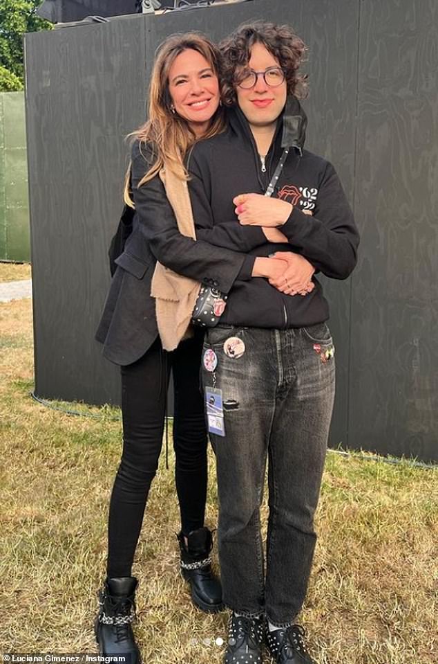 Mick Jagger’s ex Luciana Gimenez and his son Lucas support The Rolling Stones at Hyde Park concert 