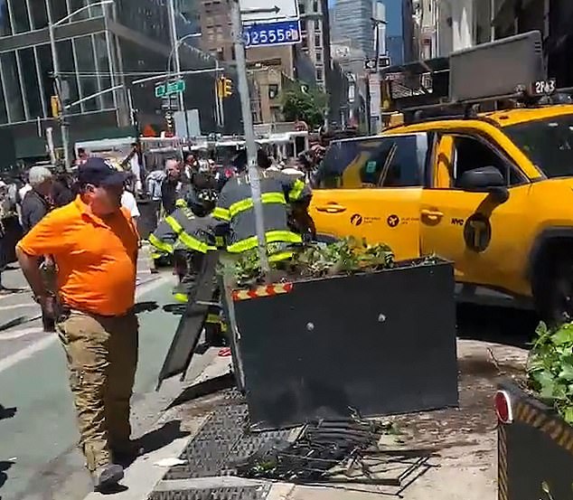 Multiple people are injured after yellow cab crashes into pedestrians in New York City 