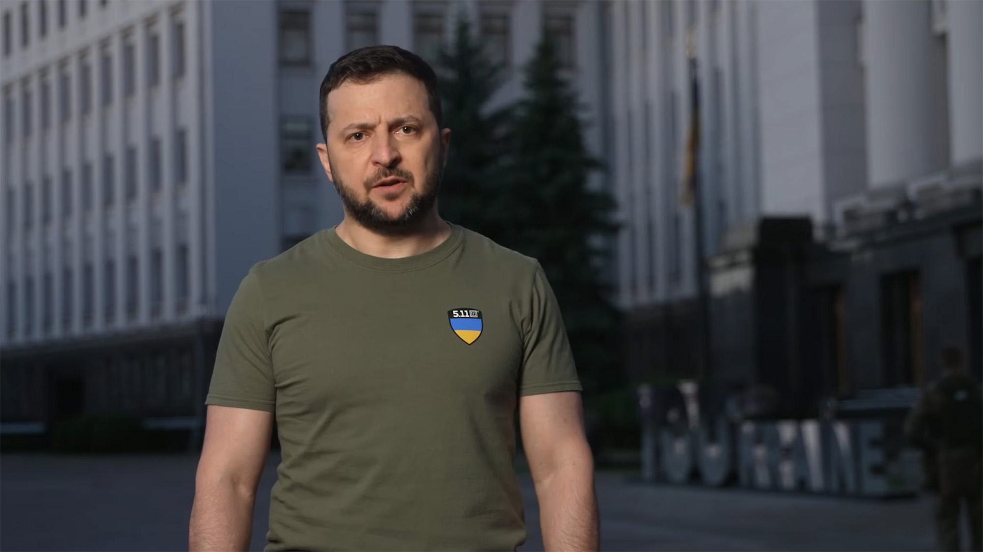 Ukrainian President Volodymyr Zelensky speaks during a video address on Tuesday June 14. 