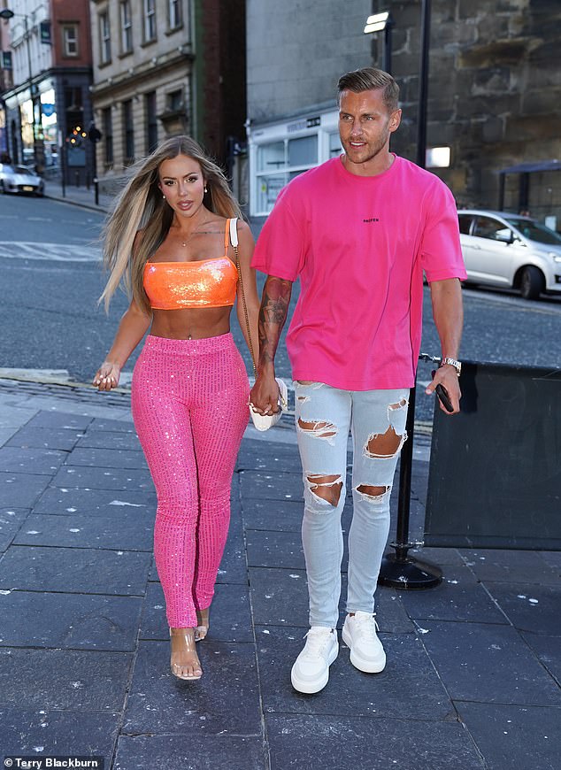 Newlywed Holly Hagan flashes her abs at Charlotte Crosby’s gender reveal party with new husband