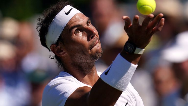 Rafael Nadal in action at the Hurlingham Club