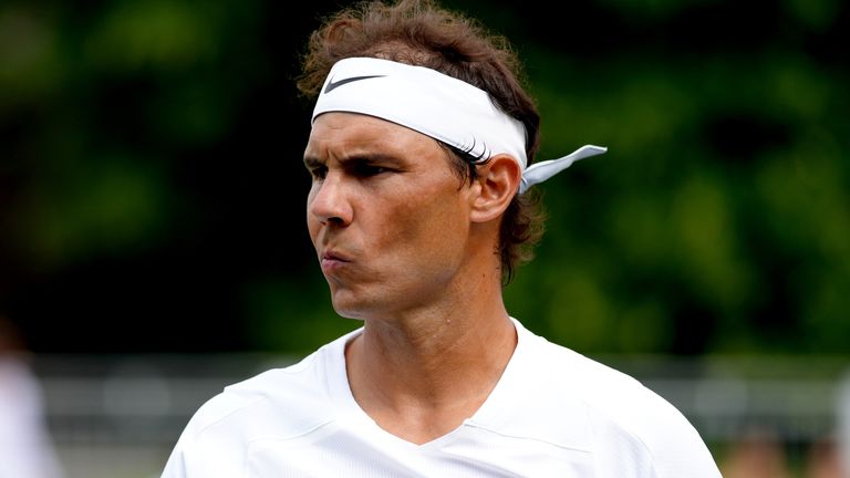 Rafael Nadal in action at the Hurlingham Club