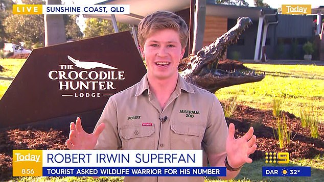 Robert Irwin says American tourist who asked him for his phone number ‘made his entire day’