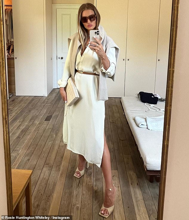 Rosie Huntington-Whiteley shares a look at her chic neutral summer wardrobe